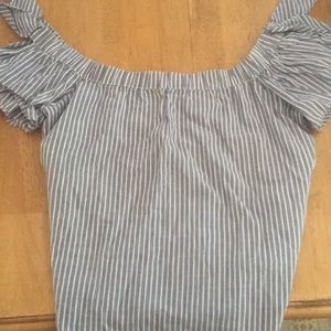 Abercrombie off the shoulder striped Nautical Tee
